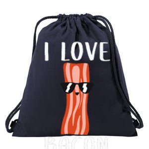 Funny Bacon Gift For Cool Geeky I Love Bacon Drawstring Bag