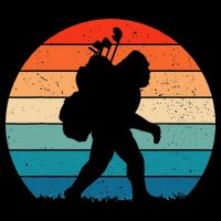 Funny Bigfoot Golf Vintage Retro Sasquatch Playing Golf Gift Cooling Performance Crew T-Shirt