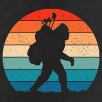 Funny Bigfoot Golf Vintage Retro Sasquatch Playing Golf Gift Hat