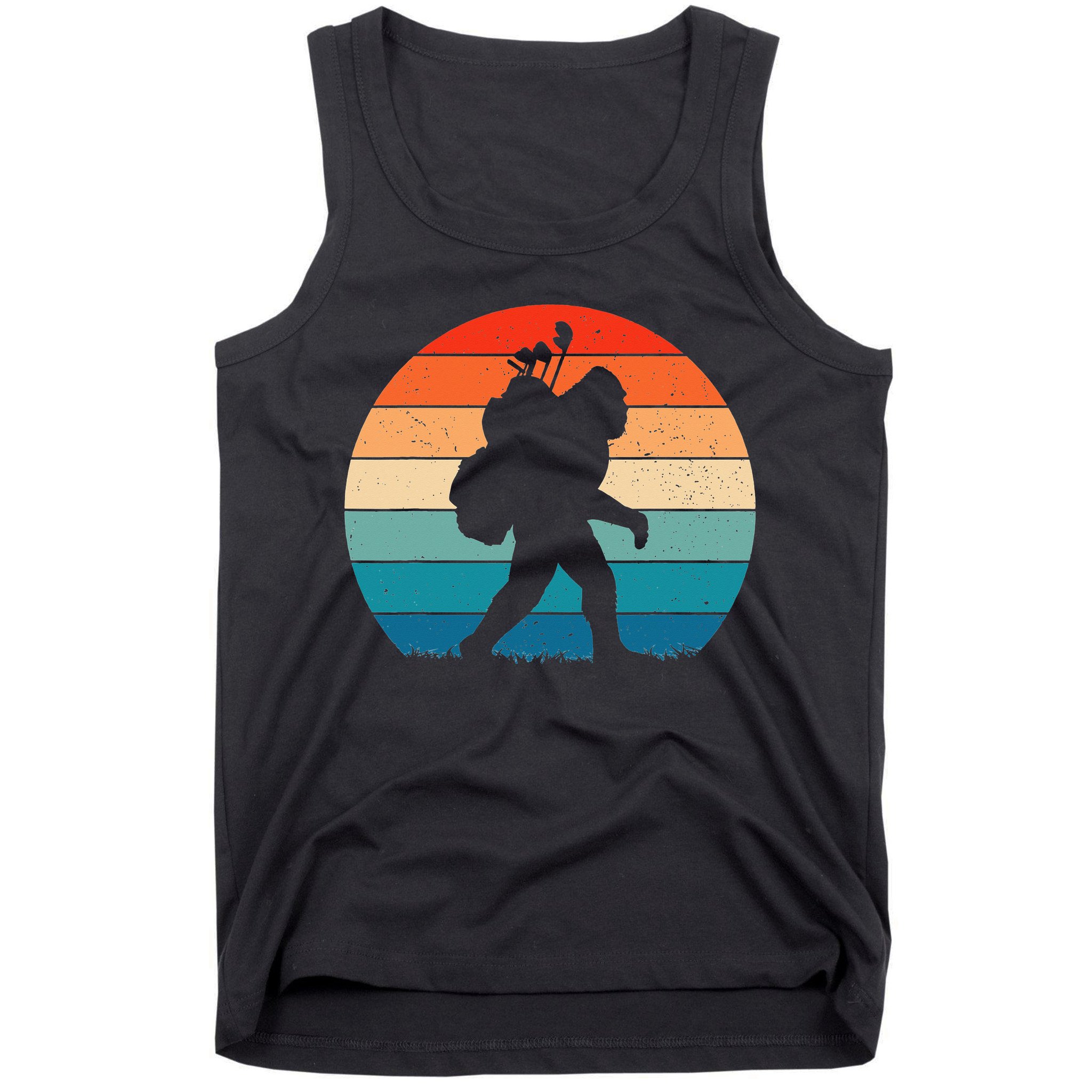 Funny Bigfoot Golf Vintage Retro Sasquatch Playing Golf Gift Tank Top