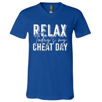 Funny Bodybuilder Gift Fitness Gym Workout Cheat Day Funny Gift V-Neck T-Shirt