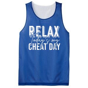 Funny Bodybuilder Gift Fitness Gym Workout Cheat Day Funny Gift Mesh Reversible Basketball Jersey Tank