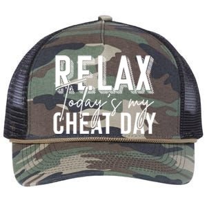 Funny Bodybuilder Gift Fitness Gym Workout Cheat Day Funny Gift Retro Rope Trucker Hat Cap