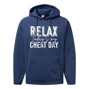 Funny Bodybuilder Gift Fitness Gym Workout Cheat Day Funny Gift Performance Fleece Hoodie