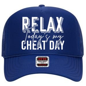 Funny Bodybuilder Gift Fitness Gym Workout Cheat Day Funny Gift High Crown Mesh Back Trucker Hat