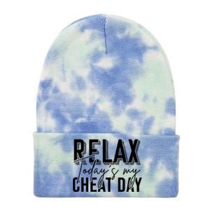 Funny Bodybuilder Gift Fitness Gym Workout Cheat Day Funny Gift Tie Dye 12in Knit Beanie