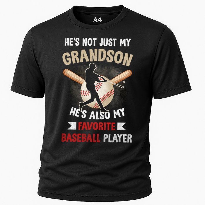 Funny Baseball Grandpa Grandson My Favorite Baseball Player Cooling Performance Crew T-Shirt