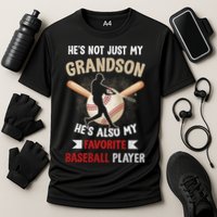 Funny Baseball Grandpa Grandson My Favorite Baseball Player Cooling Performance Crew T-Shirt