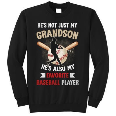 Funny Baseball Grandpa Grandson My Favorite Baseball Player Sweatshirt