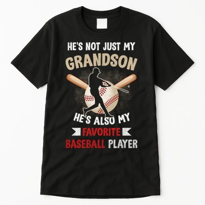 Funny Baseball Grandpa Grandson My Favorite Baseball Player Tall T-Shirt