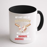 Funny Baseball Grandpa Grandson My Favorite Baseball Player Mug