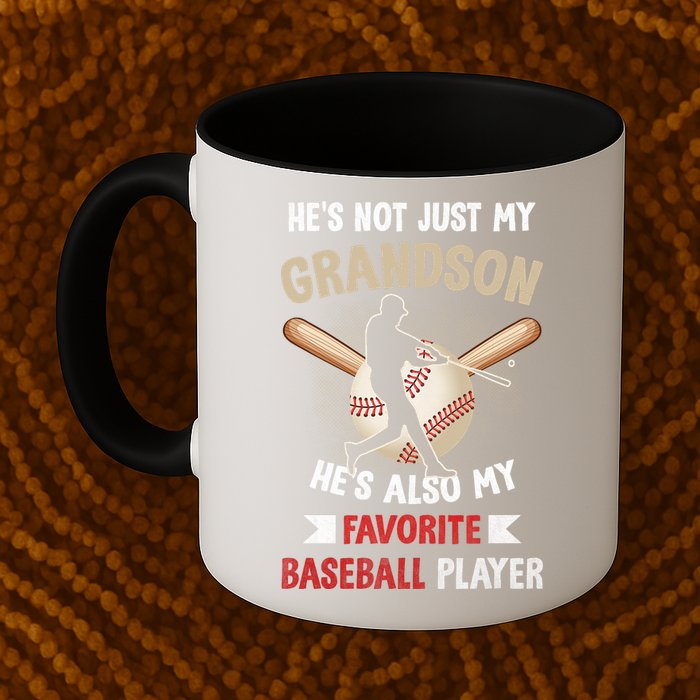 Funny Baseball Grandpa Grandson My Favorite Baseball Player Mug