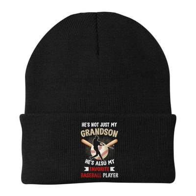 Funny Baseball Grandpa Grandson My Favorite Baseball Player Beanie