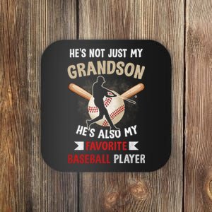 Funny Baseball Grandpa Grandson My Favorite Baseball Player Coaster