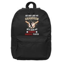 Funny Baseball Grandpa Grandson My Favorite Baseball Player 16 in Basic Backpack