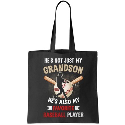 Funny Baseball Grandpa Grandson My Favorite Baseball Player Bag
