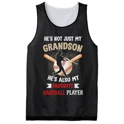 Funny Baseball Grandpa Grandson My Favorite Baseball Player Mesh Reversible Basketball Jersey Tank