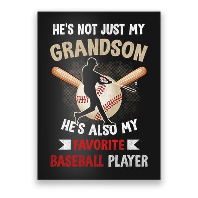 Funny Baseball Grandpa Grandson My Favorite Baseball Player Poster