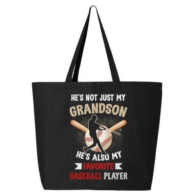Funny Baseball Grandpa Grandson My Favorite Baseball Player 25L Jumbo Tote