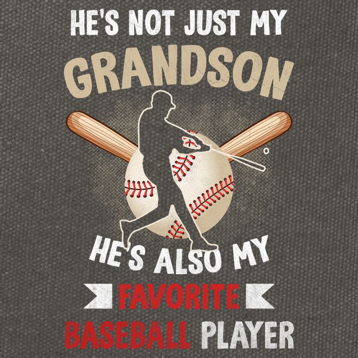 Funny Baseball Grandpa Grandson My Favorite Baseball Player Cotton Canvas Backpack