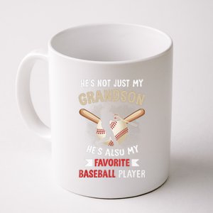 Funny Baseball Grandpa Grandson My Favorite Baseball Player Coffee Mug