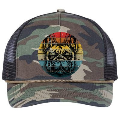 French Bulldog Gift Frenchie Dog Lover Dogfather Retro Rope Trucker Hat Cap