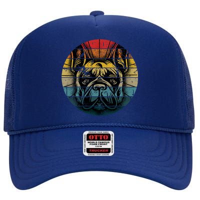 French Bulldog Gift Frenchie Dog Lover Dogfather High Crown Mesh Back Trucker Hat