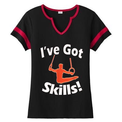 Funny Boys Gymnastics I've Got Skills Gift T Ladies Halftime Notch Neck Tee