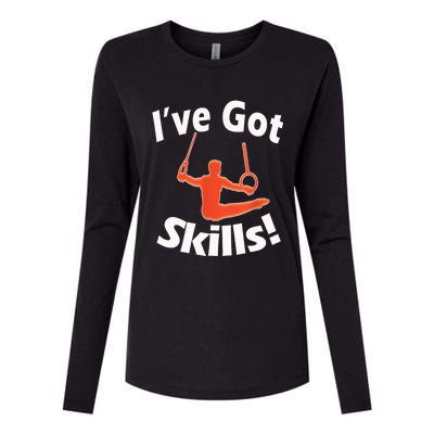 Funny Boys Gymnastics I've Got Skills Gift T Womens Cotton Relaxed Long Sleeve T-Shirt