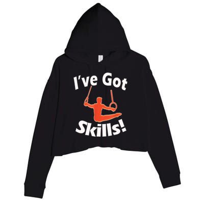 Funny Boys Gymnastics I've Got Skills Gift T Crop Fleece Hoodie