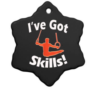 Funny Boys Gymnastics I've Got Skills Gift T Ceramic Star Ornament