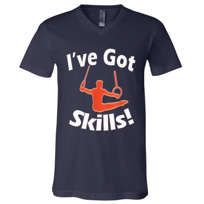 Funny Boys Gymnastics I've Got Skills Gift T V-Neck T-Shirt