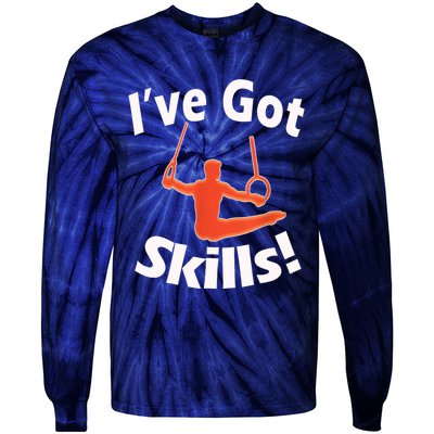 Funny Boys Gymnastics I've Got Skills Gift T Tie-Dye Long Sleeve Shirt