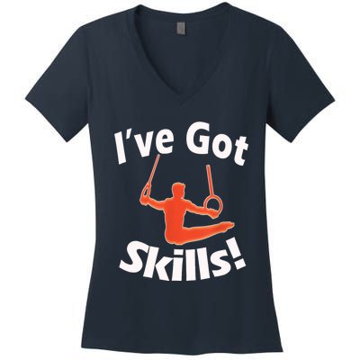 Funny Boys Gymnastics I've Got Skills Gift T Women's V-Neck T-Shirt