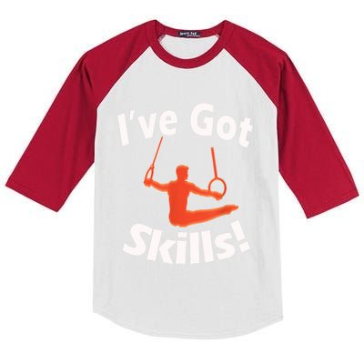 Funny Boys Gymnastics I've Got Skills Gift T Kids Colorblock Raglan Jersey