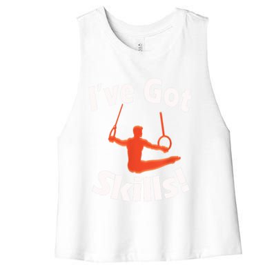 Funny Boys Gymnastics I've Got Skills Gift T Women's Racerback Cropped Tank