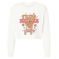 Fries Before Guys Funny Valentine's Day Retro Holiday Cropped Pullover Crew