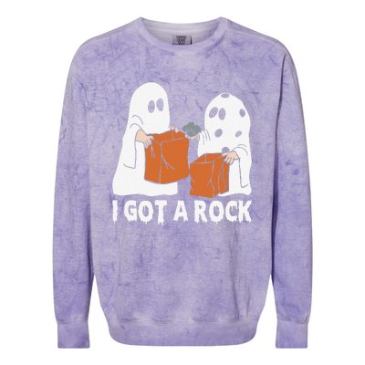 Funny Boo Ghost Scary I Got A Rock Halloween Colorblast Crewneck Sweatshirt