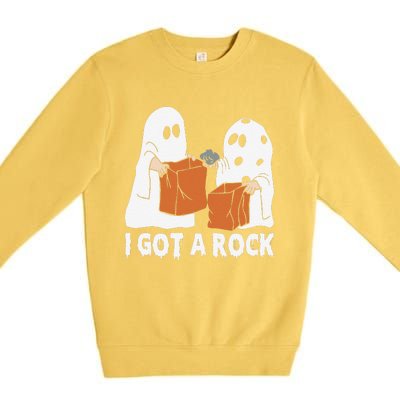 Funny Boo Ghost Scary I Got A Rock Halloween Premium Crewneck Sweatshirt