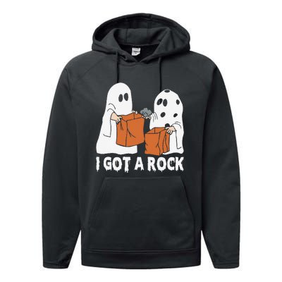 Funny Boo Ghost Scary I Got A Rock Halloween Performance Fleece Hoodie