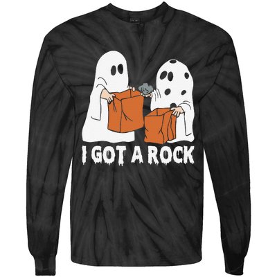 Funny Boo Ghost Scary I Got A Rock Halloween Tie-Dye Long Sleeve Shirt