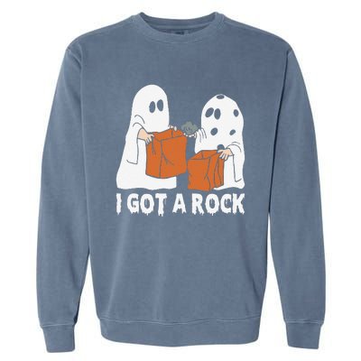 Funny Boo Ghost Scary I Got A Rock Halloween Garment-Dyed Sweatshirt