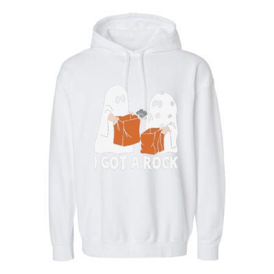 Funny Boo Ghost Scary I Got A Rock Halloween Garment-Dyed Fleece Hoodie