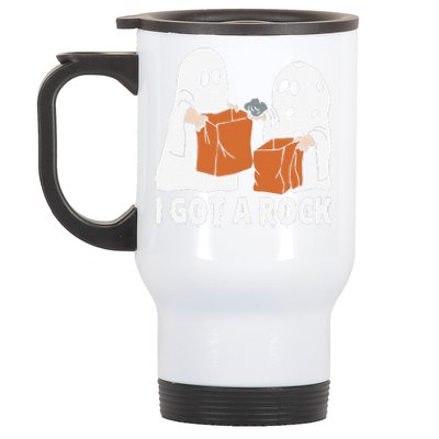 Funny Boo Ghost Scary I Got A Rock Halloween Stainless Steel Travel Mug