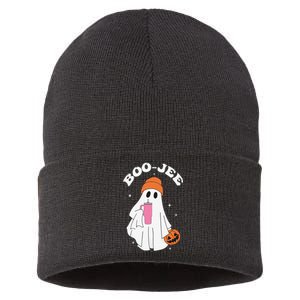 Funny Boojee Ghost Cute Boo Scary Halloween Spooky Pumpkin Sustainable Knit Beanie