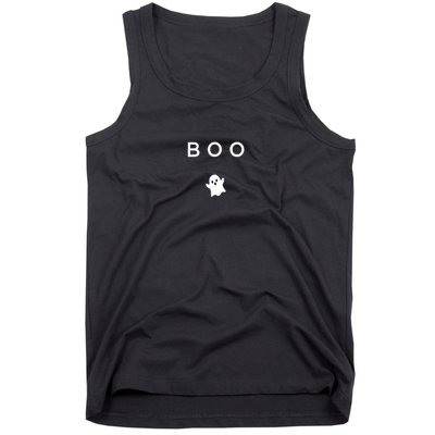 Funny Boo Ghost Halloween Subtle Minimal Fall Funny Trick Treat Gift Tank Top