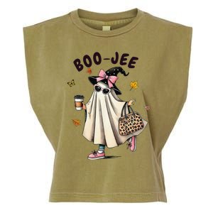 Funny Boojee Ghost Halloween Boo Jee Ghost Spooky Season Gift Garment-Dyed Women's Muscle Tee