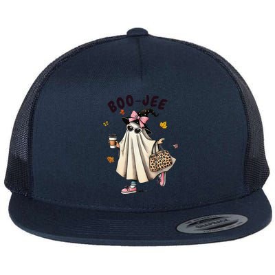 Funny Boojee Ghost Halloween Boo Jee Ghost Spooky Season Gift Flat Bill Trucker Hat