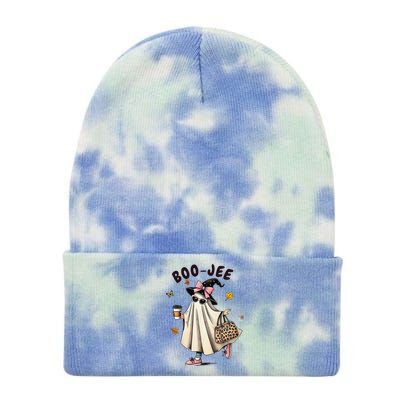 Funny Boojee Ghost Halloween Boo Jee Ghost Spooky Season Gift Tie Dye 12in Knit Beanie