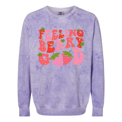 Feeling Berry Good Strawberry Festival Season Colorblast Crewneck Sweatshirt